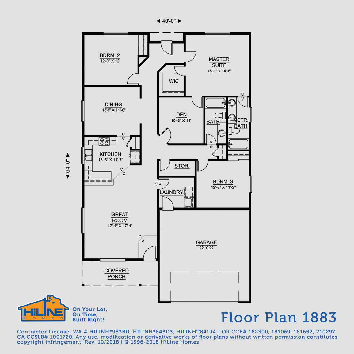 Floorplan 1883 HiLine Homes