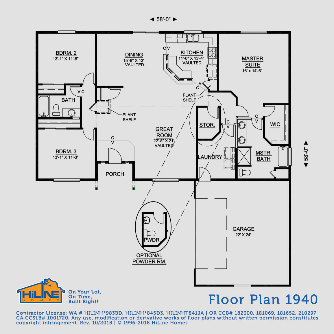 Floorplan 1940 HiLine Homes