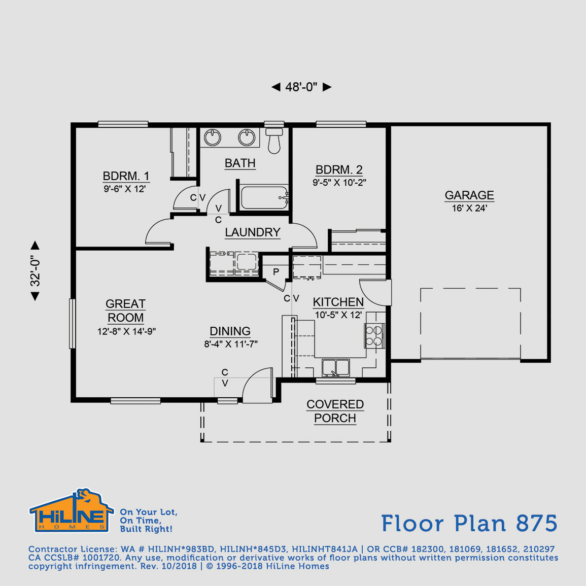 Floorplan 875 HiLine Homes