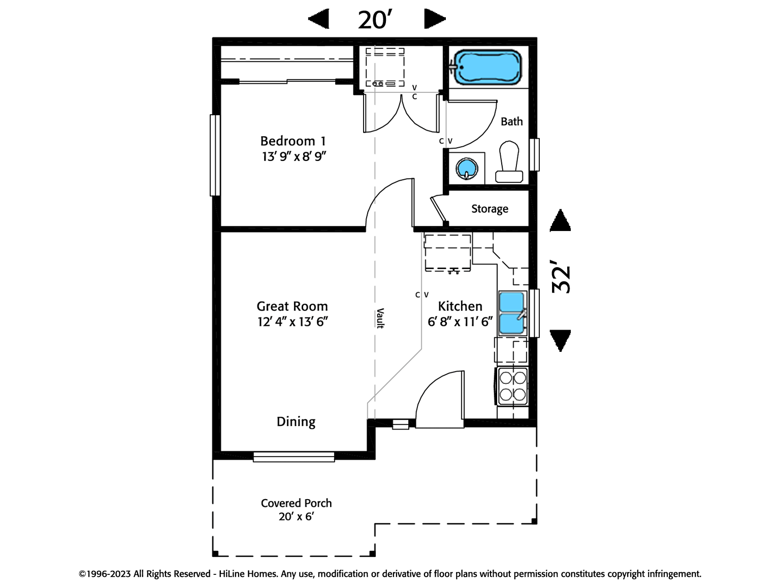 Plan 500a Detached Adu 500 Sq Ft