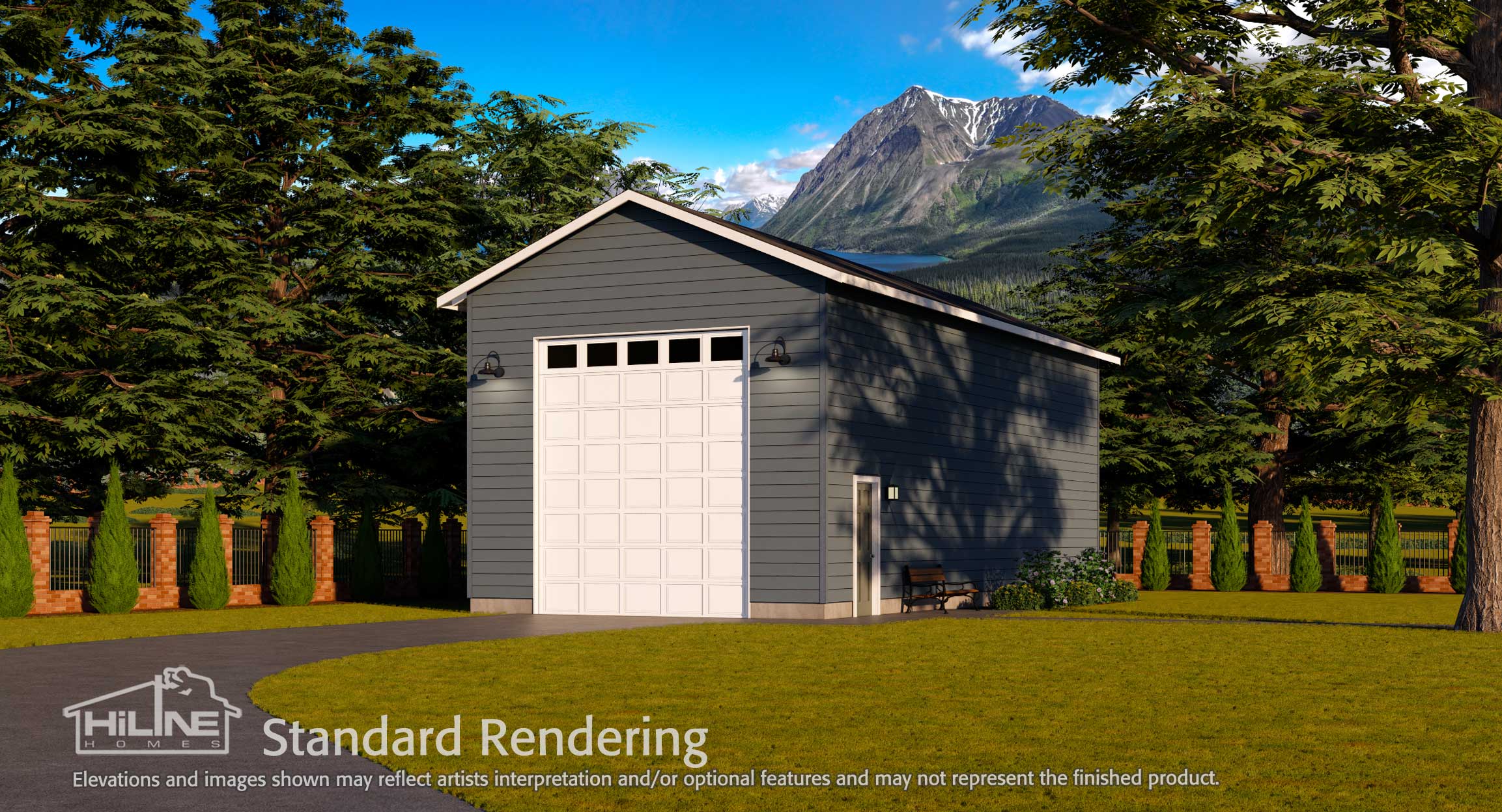 Image of HiLine Homes Garage Plan 920RV Optional Rendering.