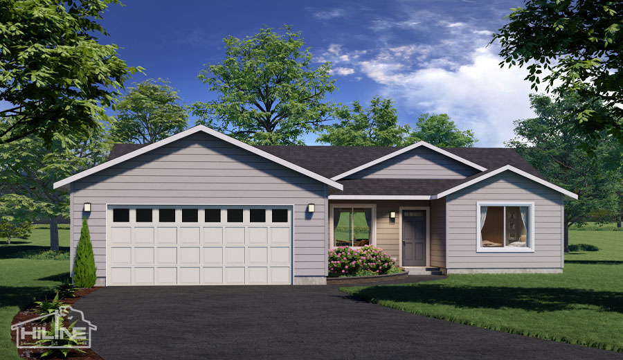 Image of HiLine Homes Plan 1491 Standard Rendering.