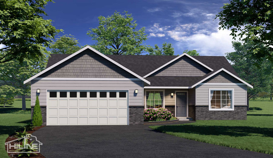 Image of HiLine Homes Plan 1491 Optional Rendering.