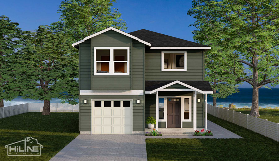 Image of HiLine Homes Plan 1675 Standard Rendering.