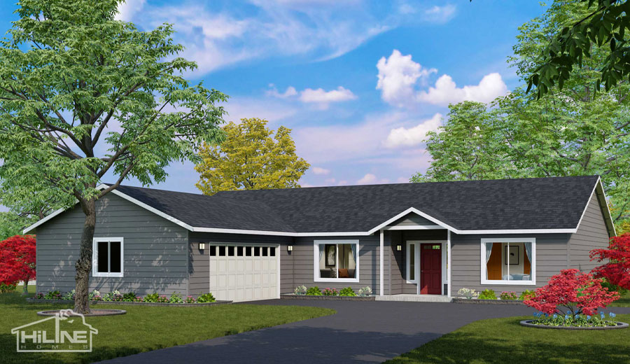 Image of HiLine Homes Plan 1940A Standard Rendering.