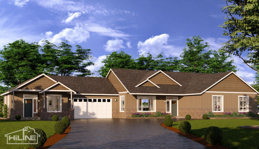 Image of Home Plan 2112 with Attached Home Plan 500A.