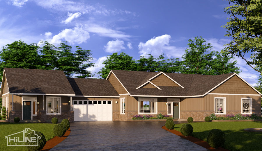 Image of Home Plan 2112 with Attached Home Plan 500B.