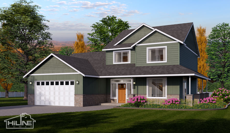 Image of HiLine Homes Plan 2302 Custom Enhanced Rendering.