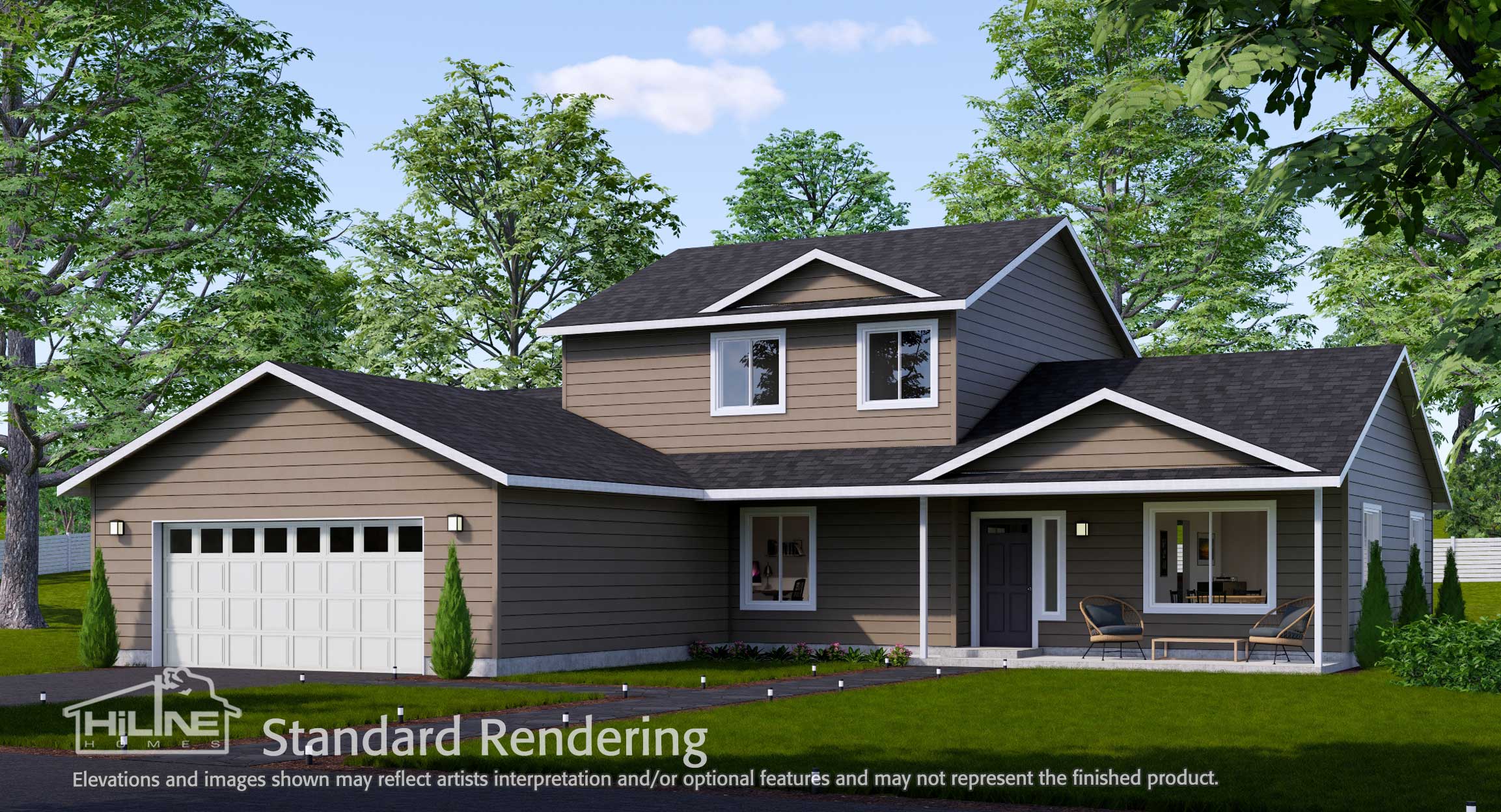 Image of HiLine Homes Plan 2345 Standard Rendering.