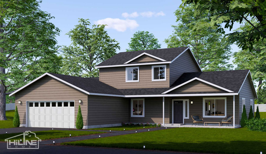 Image of HiLine Homes Plan 2345 Standard Exterior Options.