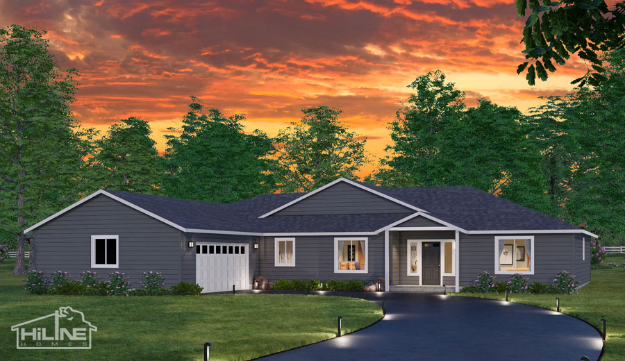 Hiline Home Plan 2443 Standard Popular Exterior Option