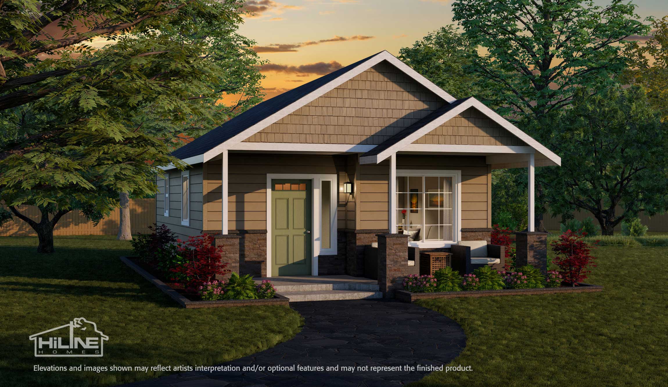 Image of Home Plan 500A Optional Rendering.