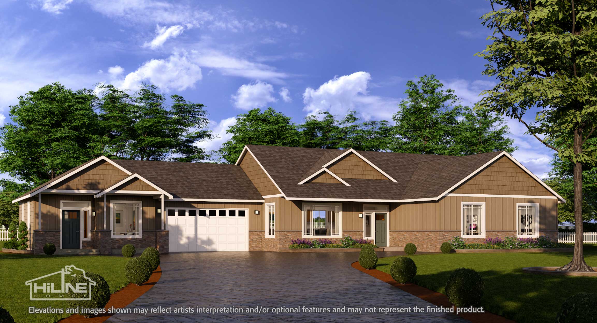 Image of HiLine Homes Plan 2112 with attached Plan 500A.