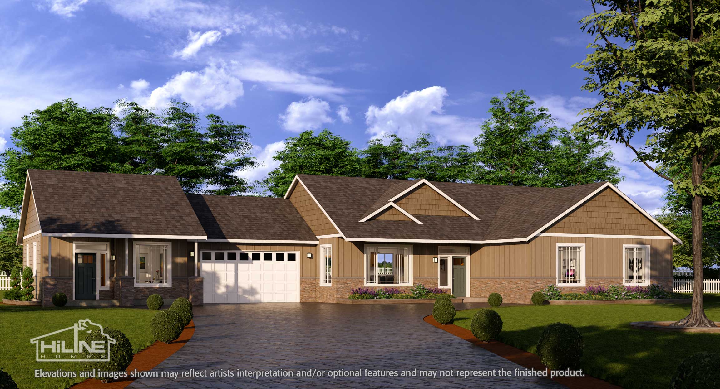 Image of HiLine Homes Plan 2112 with attached Plan 500B.