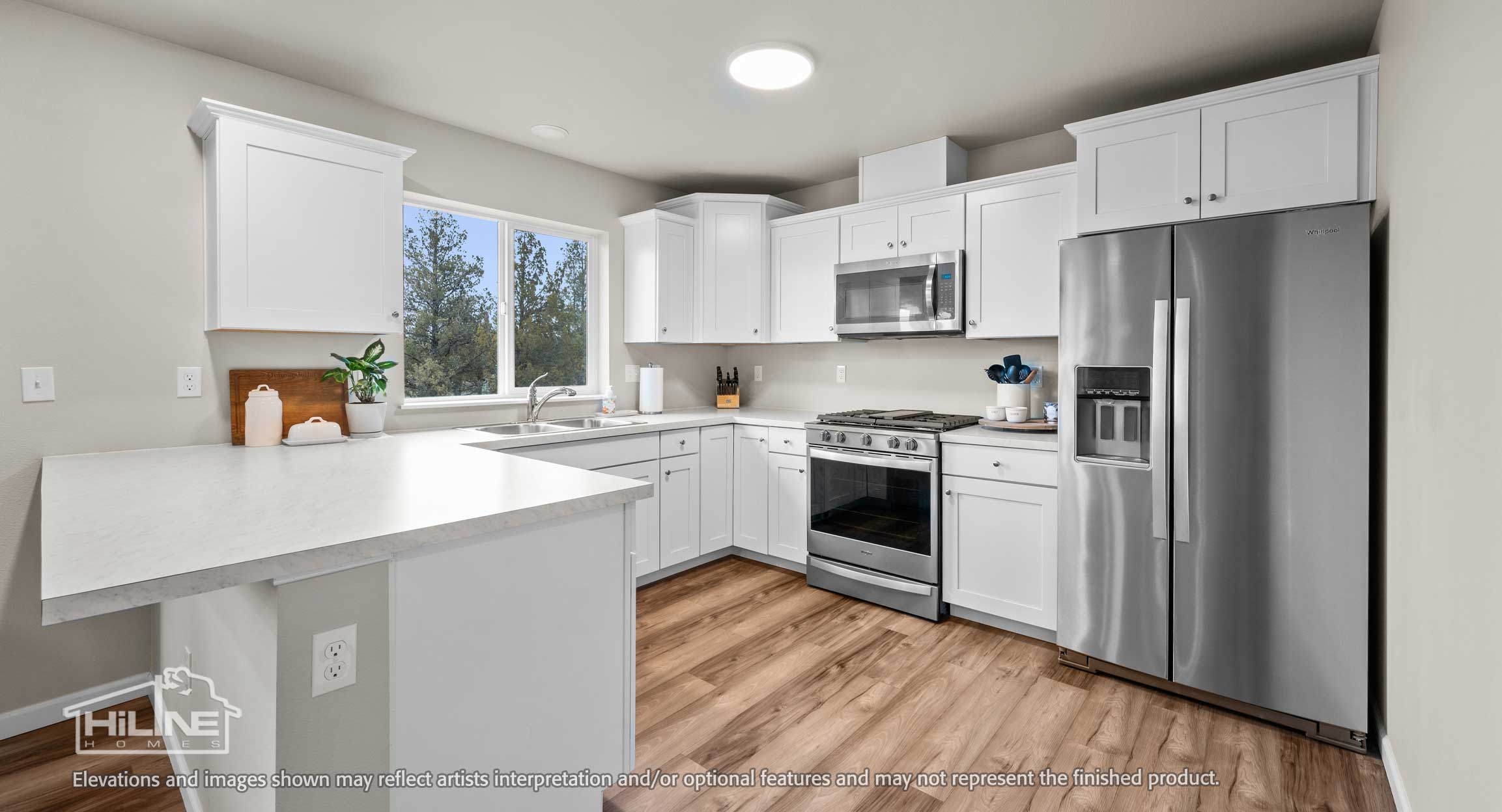 Image of HiLine Homes Plan 936 Kitchen.