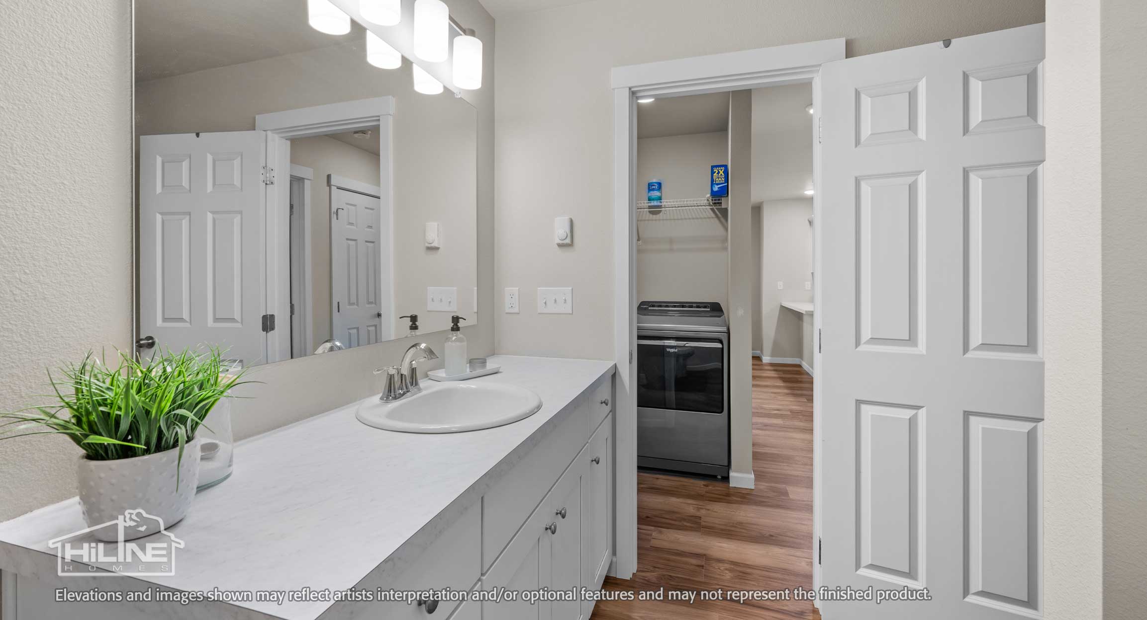 Image of HiLine Homes Plan 936 Bathroom to Laundry Room.