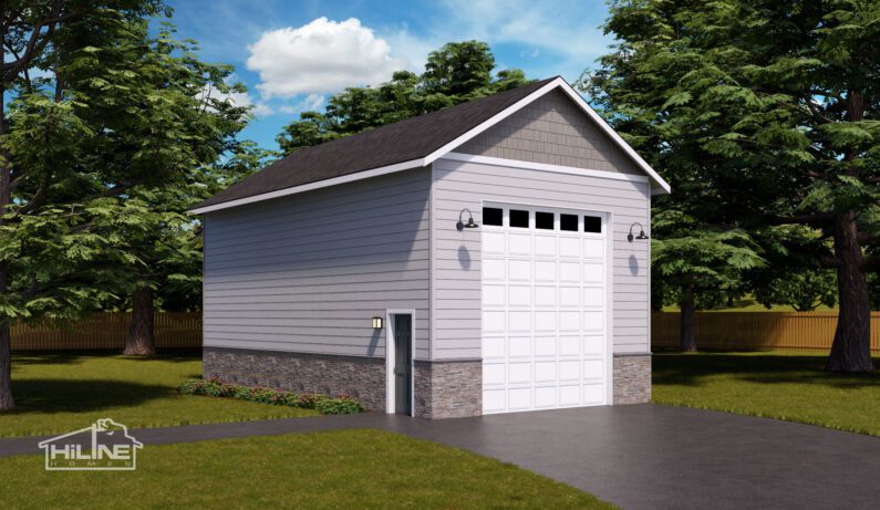 Image of HiLine Homes Garage Plan 720RV Optional Rendering.