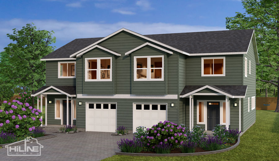 Image of Home Plan 3322 Duplex Standard Exterior Options.