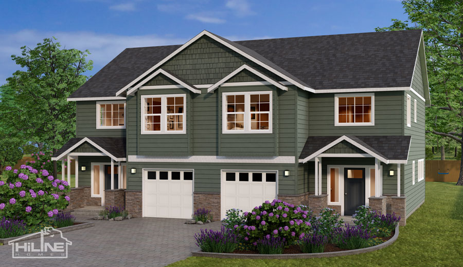Image of Home Plan 3322 Duplex Optional Exterior Options.