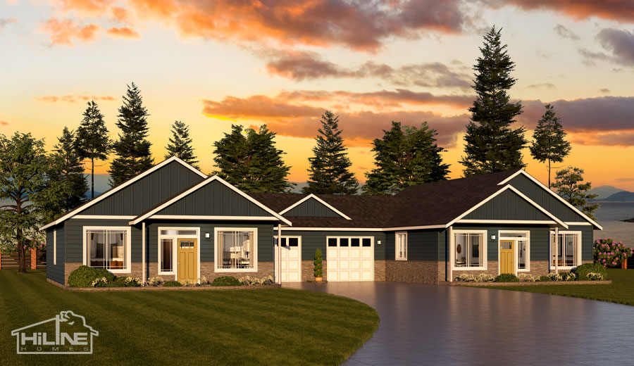 Image of HiLine Homes Plan 2400 Enhanced Exterior Options.