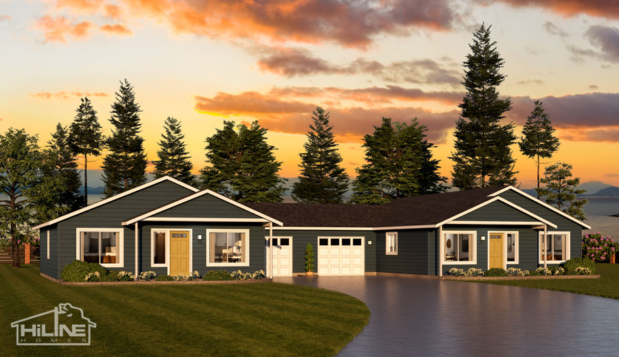 Image of HiLine Homes Plan 2400 Standard Exterior Options.