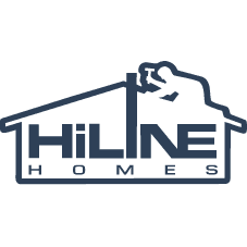 The HiLine Homes logo in dark blue, square.