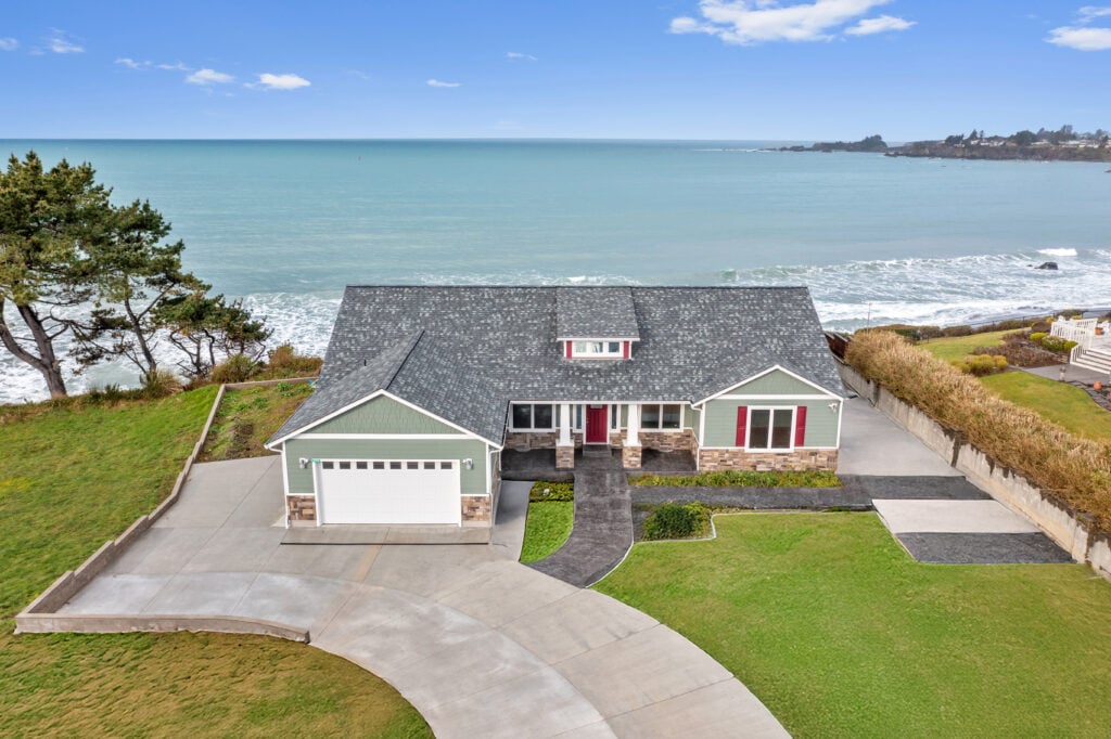 Home Plan 2592 exterior home by ocean.