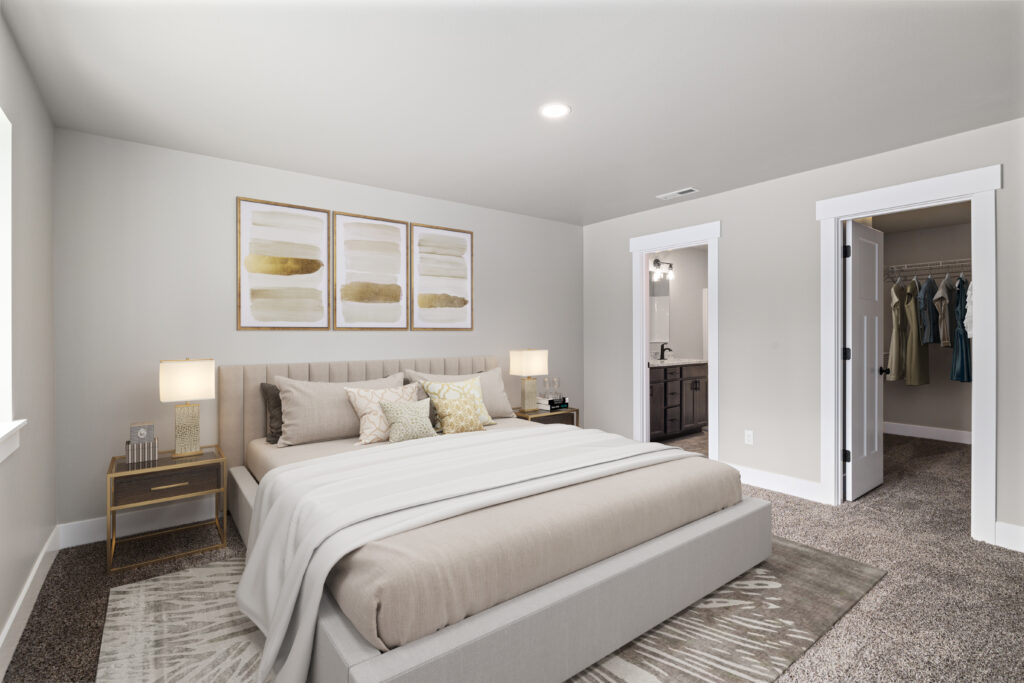 Home Plan 1768 primary suite.