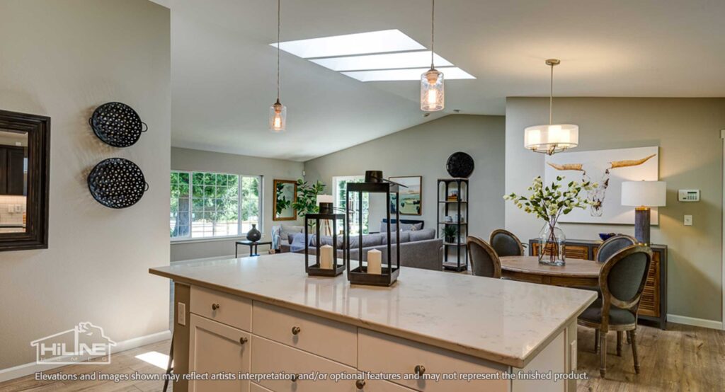 Home Plan 1716 dining and great room.