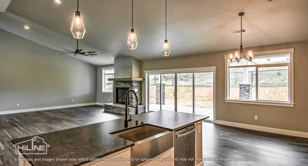 home plan 2592 kitchen and great room.